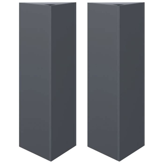 SOLOMOON@ Jardinières 2 pcs - Design Fonctionnel - anthracite triangulaire 30x26x75 cm - acier FR987