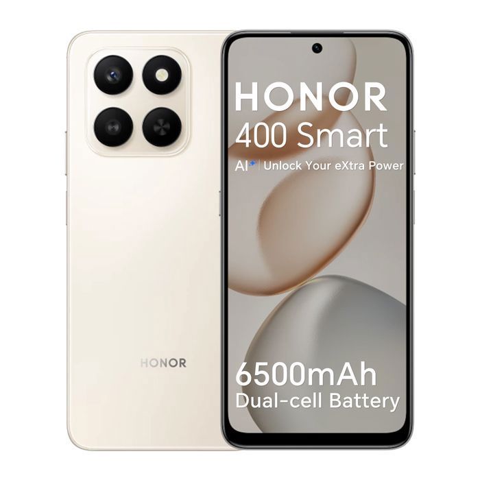 Smartphone HONOR 400 Smart 4G 6Go RAM Doré Écran 6.77” 6500 mAh Caméra AI 108 Mpx EU version - vue 2