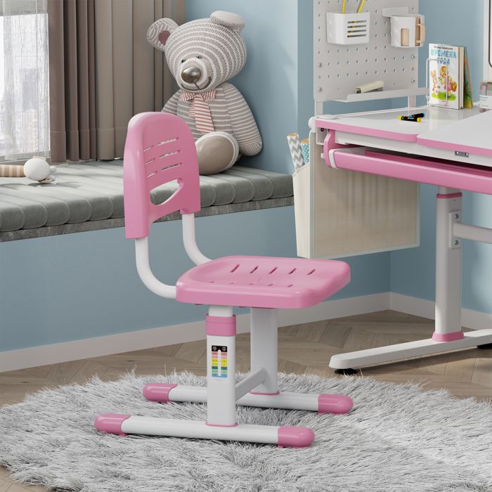 Chaise de bureau pour enfants Sauda réglable en hauteur rose / blanc