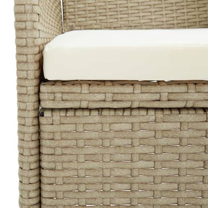 Mode Chaises à manger de jardin CHEZ YIYI Set de 4 Fauteuil de relaxation élégant Résine tressée Beige 53x58x84cm _39548037