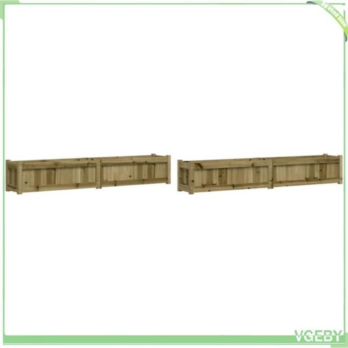 Jardinière - FAFEICY - 837503 - Lot de 2 - Bois de pin imprégné - 180 x 31 x 31 cm