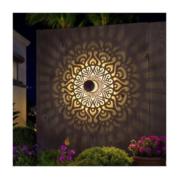 Lampe solaire LED de jardin applique murale extérieure décorative pour clôture et terrasse 1 pièce - lumière chaude