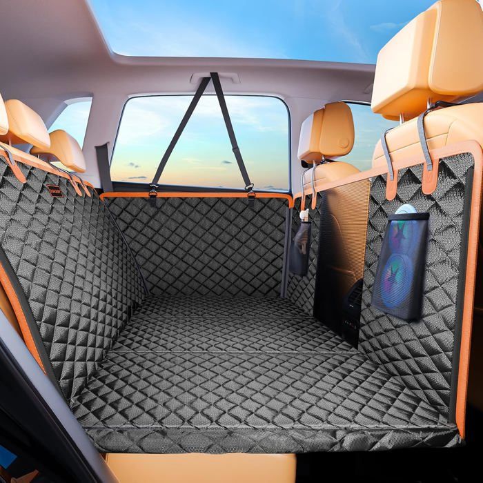 Housse siège auto chien – protection banquette arrière 132 x 63 cm – imperméable anti-rayures maille respirante fond rigide