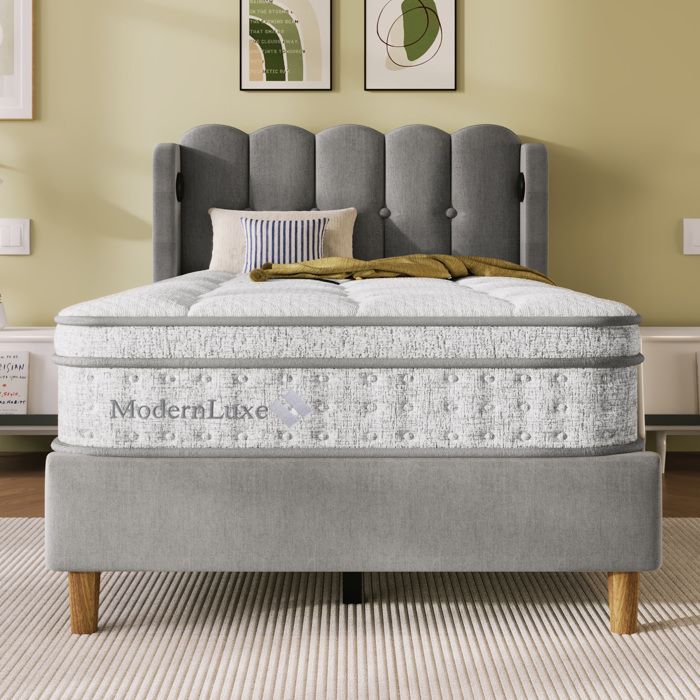 Matelas 90x200 Cm Hybride H3 Blanc Matelas Ressorts Ensachés FloraGrace Pour Lit 1 Place Livré Roulé Compressé 90x200x25cm