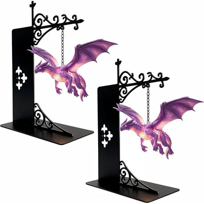 Lampe dÉtagère Dragon Flottant LED Lampe de Bibliothèque Miniature Décorative Lumière Chaude Magique Gothique purple VEILLEUSE