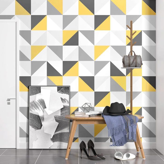 30x30cm 11pc Papier Peint Mural Treillis Géométrique Abstrait Motif Mur Tissu Salon Fond Décor Murale Personnalisé Papier Peint Pâte