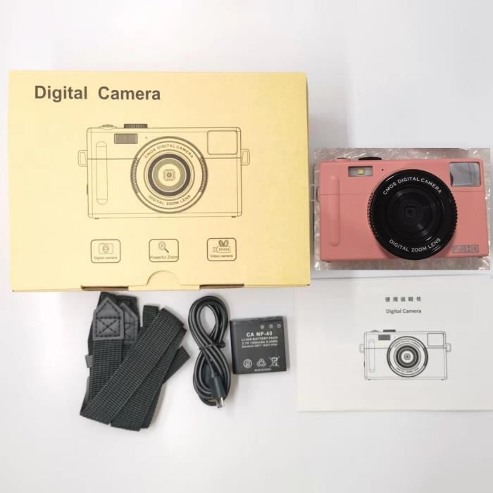 Rose Avec 64G-Caméra numérique HD professionnelle avec filtre de beauté ...