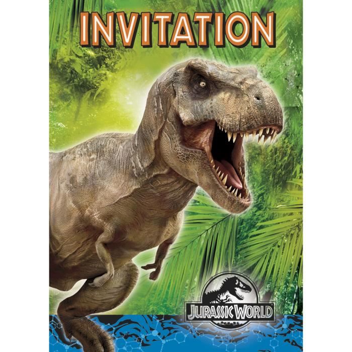 8 Invitations Jurassic World Cdiscount Beaux Arts Et Loisirs Creatifs