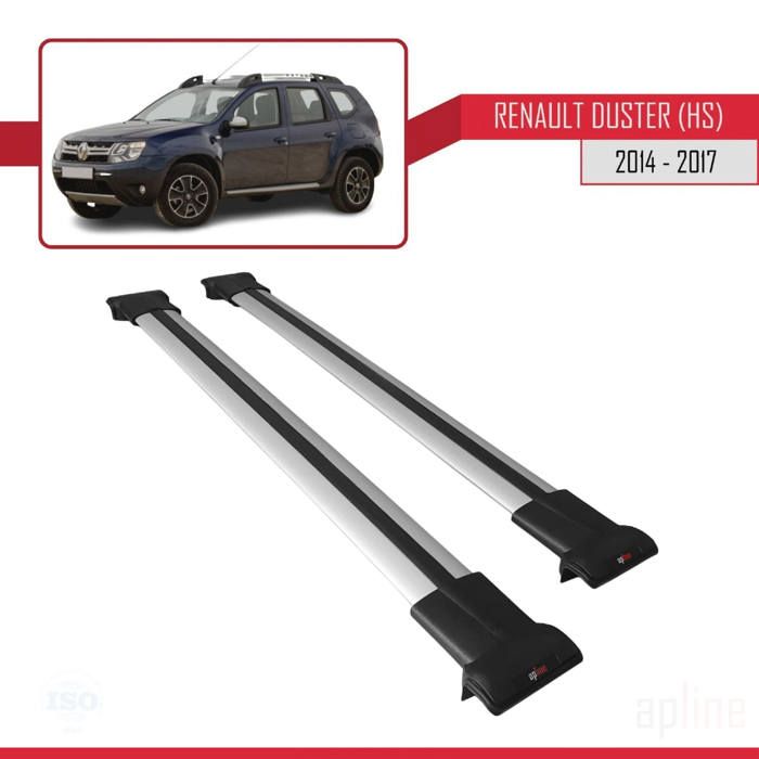 Compatible avec Renault Duster (HS) 2014-2017 Barres de Toit Railing Porte-Bagages de voiture FLY Modèle GRIS