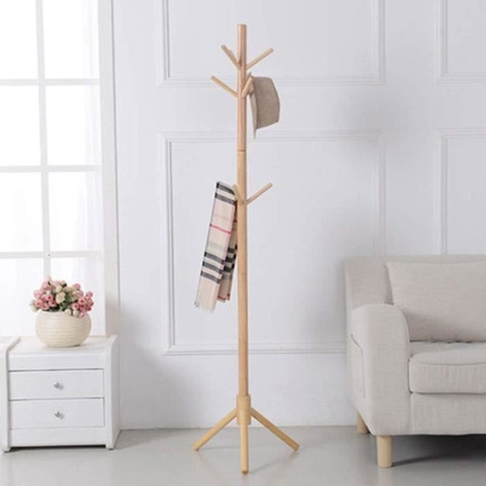 WOLTU Portemanteau Sur Pieds En Forme D'Arbre,Portant à Vêtements En Métal Et Bois MDF,Porte-Manteau Avec 9 Crochets Et 1 Étagère,Noir + Chêne Foncé | Leroy Merlin