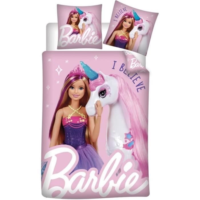 Parure De Lit Barbie Licorne Pour Enfant,Housse De Couette 140X200