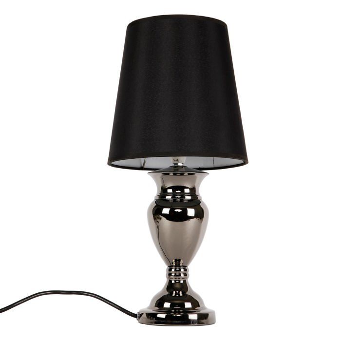 Lampe de table lampe de chevet liseuse aluminium et tissu noir et chrome 48 cm 03_0002515 Lampe de table lampe de chevet liseuse aluminium et tissu noir et chrome 48 cm 03_0002515