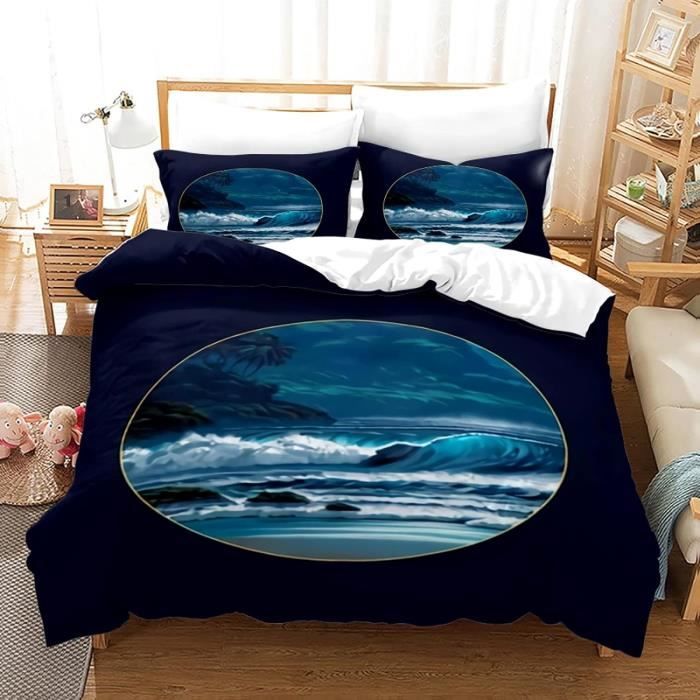 LUYAPOND Housse De Couette 240 X 260 Adulte Baleine Parure De Lit 240 X 260 Adulte Microfibre Avec 1 Housse Couette + 2 Taie D'oreiller 65x65 Cm