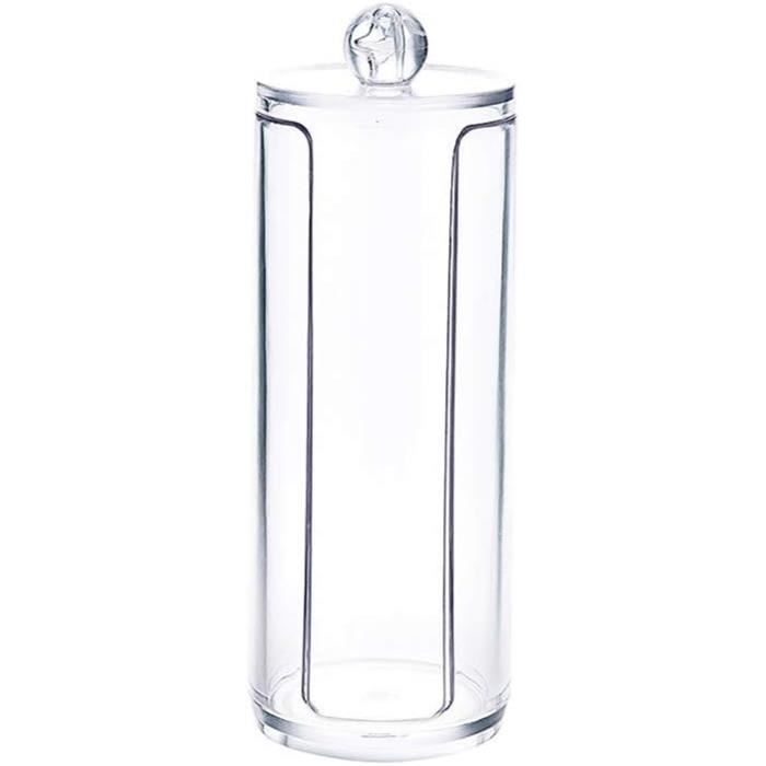 Organisateur Salle De Bain Mural Transparent – Boîte Avec 2 Compartiments Pour Coton-Tige, Disques Démaquillants