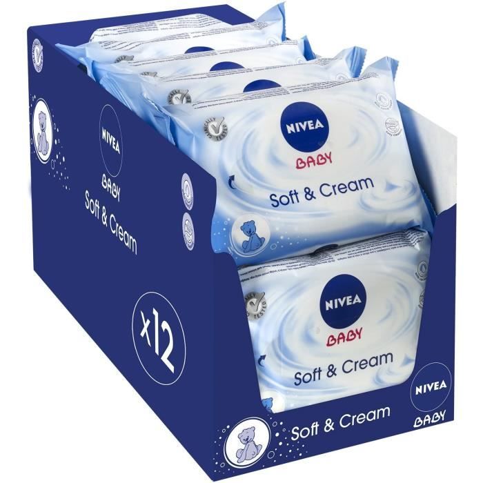 Nivea Baby Soft Cream Lingettes Bebe Lot De 12 Paquets De 63 X756 Lingettes Cdiscount Puericulture Eveil Bebe