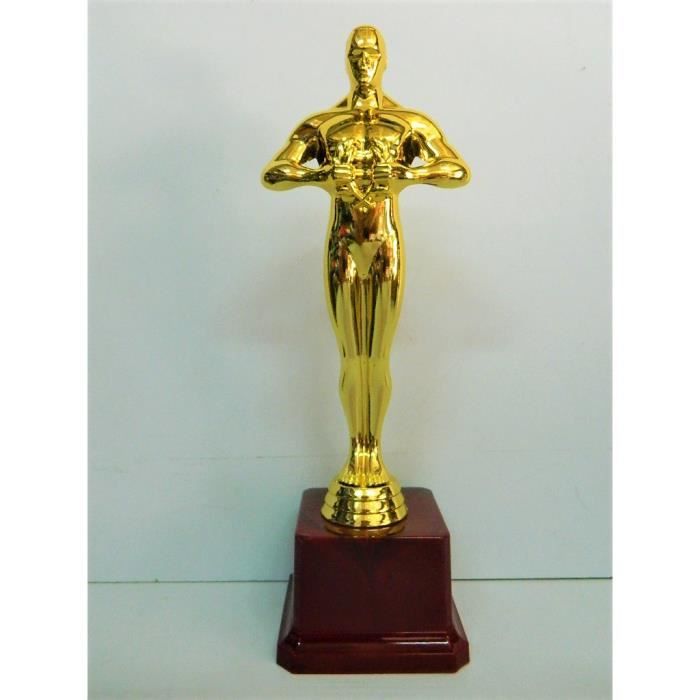 Trophée Statuette récompense vainqueur 24cm dorée plastique style oscar  cinéma sport artiste - Cdiscount