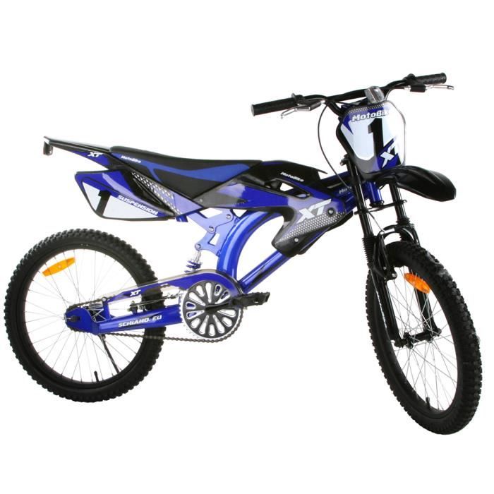 Vélo tout terrain motobike 20 pouces pour enfant bleu sportif - Cdiscount  Sport