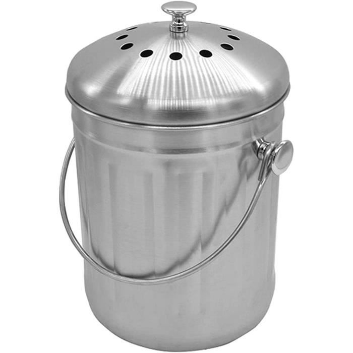 Poubelle De Cuisine 8L Compost - Seau Déchets Alimentaires Inodore Avec Couvercle, Passe Lave-Vaisselle, Écologique