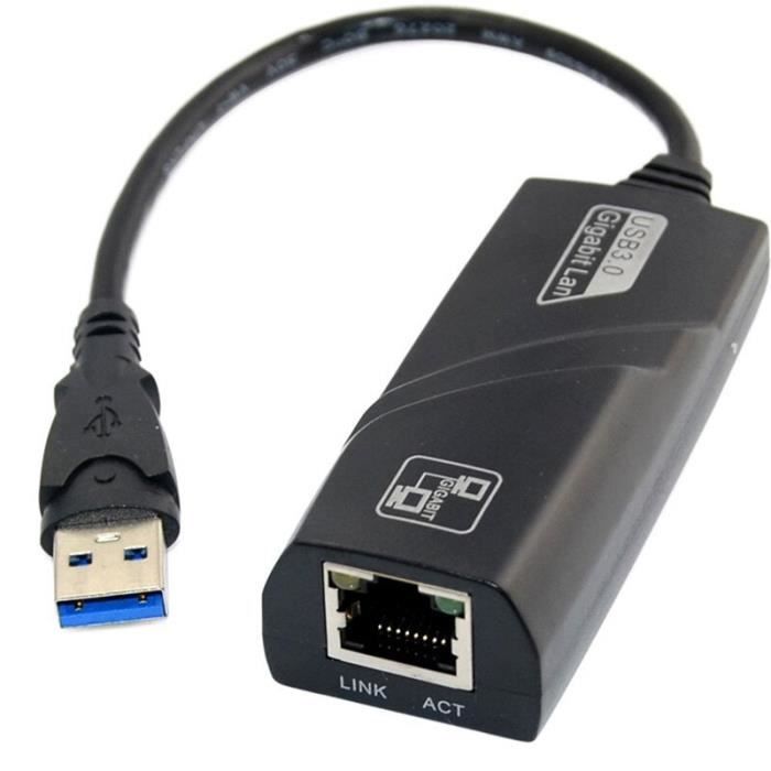 Adaptateur USB 3.0 Vers Ethernet Gigabit ICZI - 1000 Mbps - Plug & Play - Compatible MacBook, Windows, Linux, Mi Box