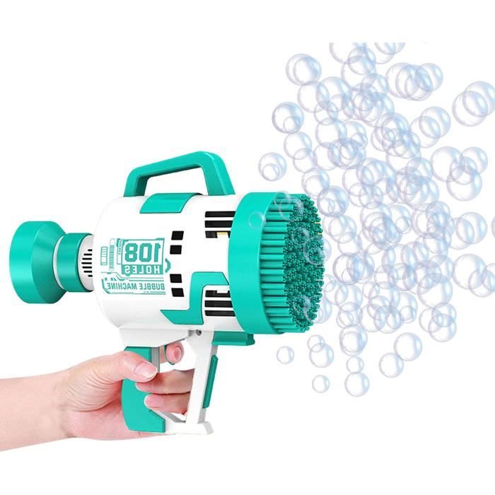 Machine à Bulles Automatique Pour Enfants - Pistolet à Bulles En Forme De Fleur, Plus De 10 000 Bulles Par Minute, Cadeau Idéal Anniversaire Et Fête - Bleu
