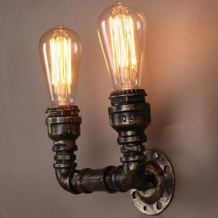 Double applique industrielle vintage Lumi Double Applique