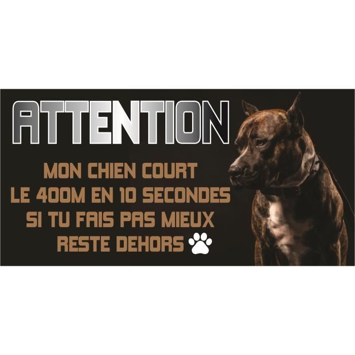 Plaque Attention au chien AMÉRICAIN STAFF - Cdiscount Animalerie