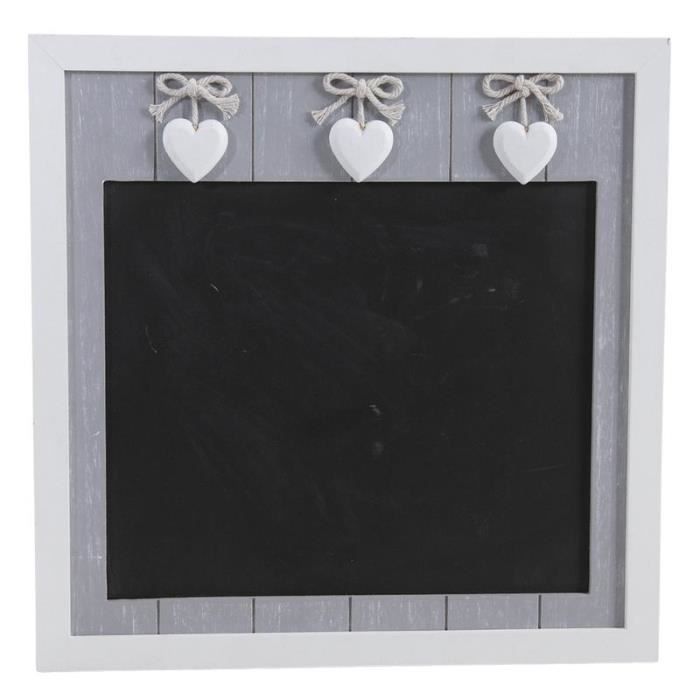 Tableau noir , ardoise murale, en bois avec cœurs - Achat ...