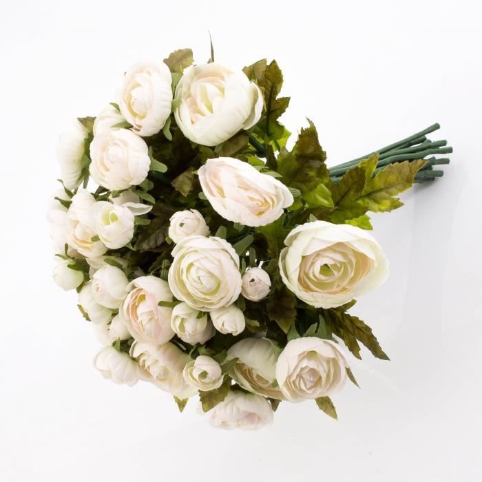 Bouquet De Roses Artificielles Jaune Et Doré-40cm