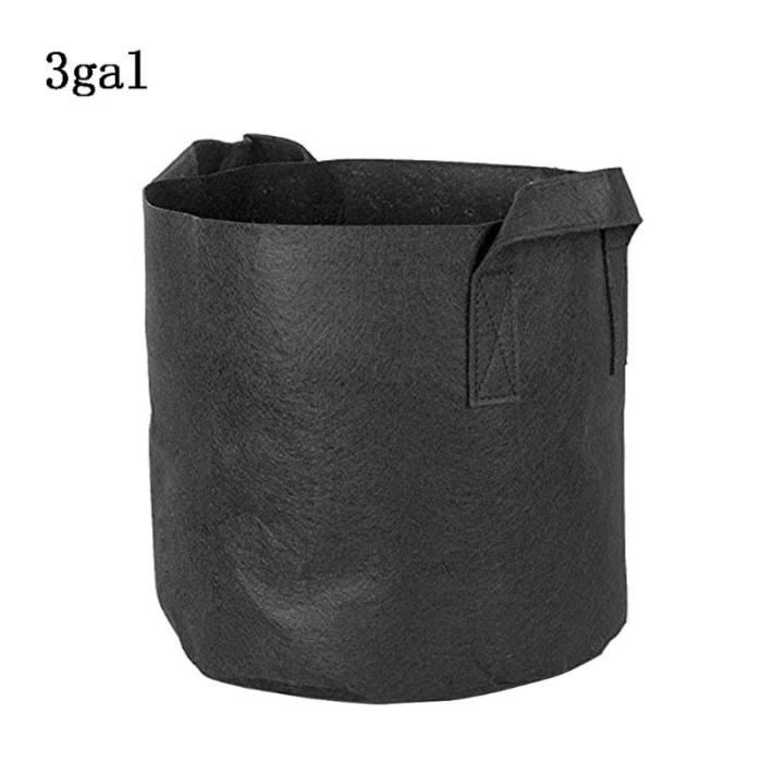 Hossejoy Lot de 5 sacs de plantation en tissu non-tiss/é avec poign/ées pour pommes de terre et tomates Noir