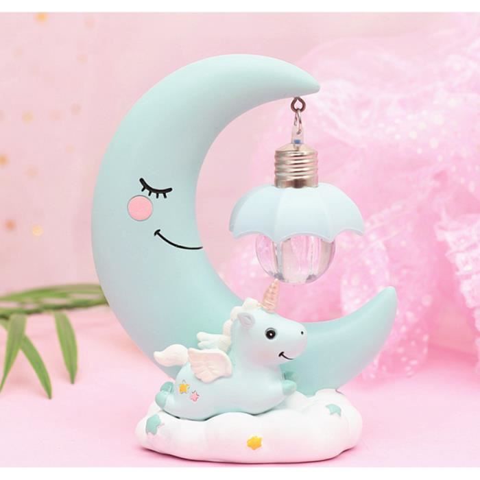 Veilleuse Licorne Led Resine Pour Enfant Et Bebe Chambre Lampes