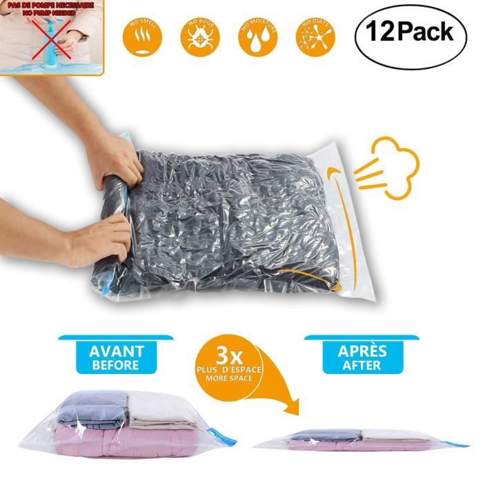 Lot De 12 Sacs De Rangement Sous Vide Rouleau Housse De Rangement