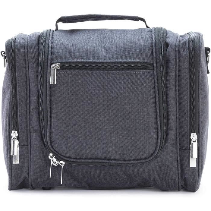 Gris Travel Earth Trousse de Toilette de Voyage Multi Poches avec séparateur breveté 