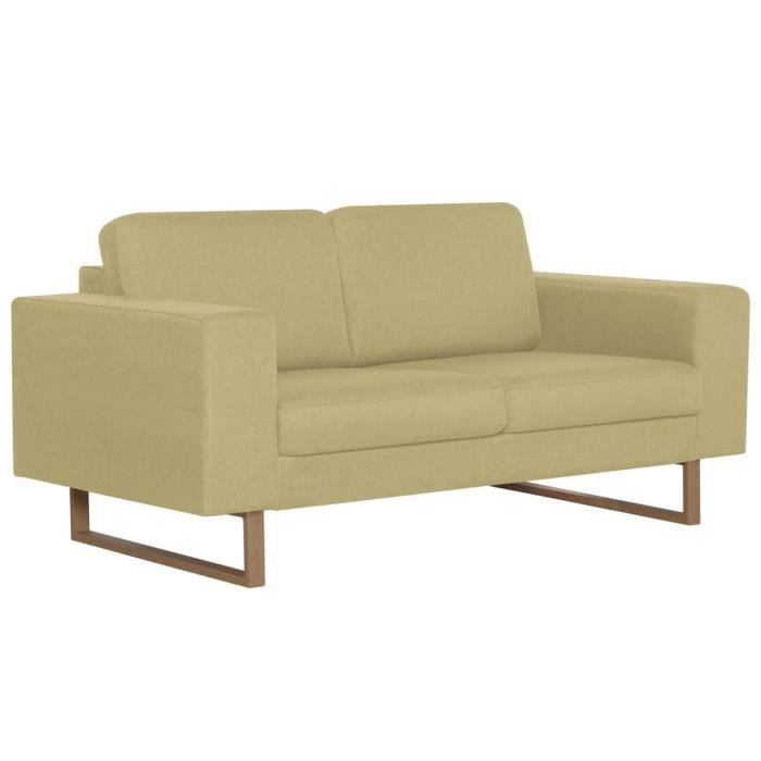 canapé contemporain sofa - star market - 2 places - tissu vert