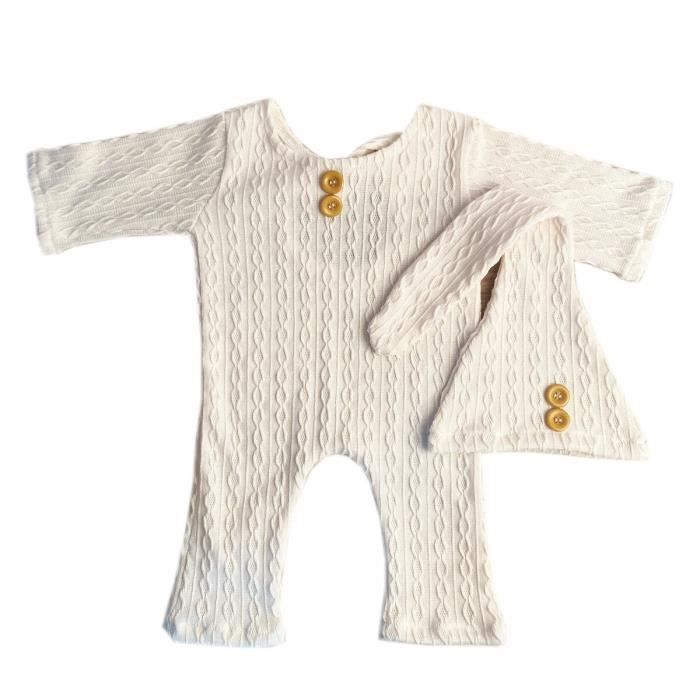 Accessoire Cheveux Pour Bébé Fille Prématurée - Bandeau Blanc Et Ivoire, Tour De Tête 25 Cm - Neuf