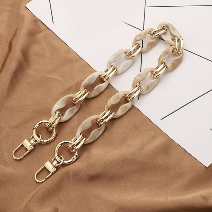 Beige clair 60cm Chaine de sac acrylique sangle de sac a main de rechange chaines de sac a bandouliere po
