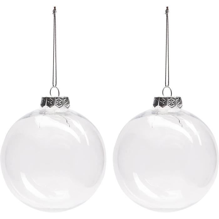 Belle Vous Grosse Boule Noel Transparente a Remplir (Lot de 2) Boule