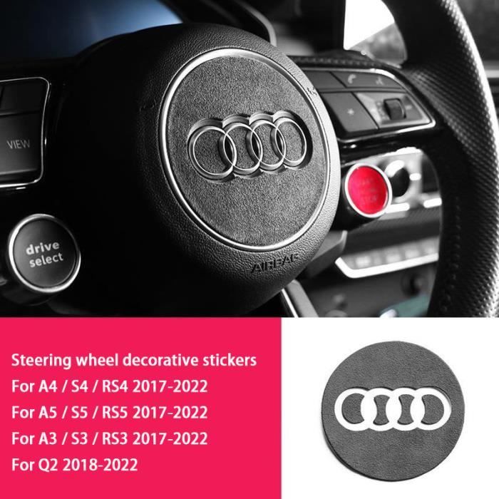 Autocollant d'anneau de volant de voiture, cadre métallique, décoration  intérieure, accessoires automobiles pour Audi A3 8P S3 A4 B6 B7 B8 A5 A6 C6  Q5