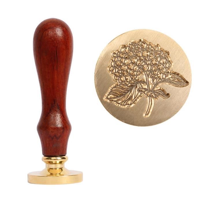 Craspire Timbre De Sceau De Cire Pour Colibri Timbre De Cire à Cacheter Fleur 30 Mm/1.18 Pouces Tampon D'Étanchéité Amovible En Laiton Avec Manche En Bois Pour Invitations, Cartes, Cadeau