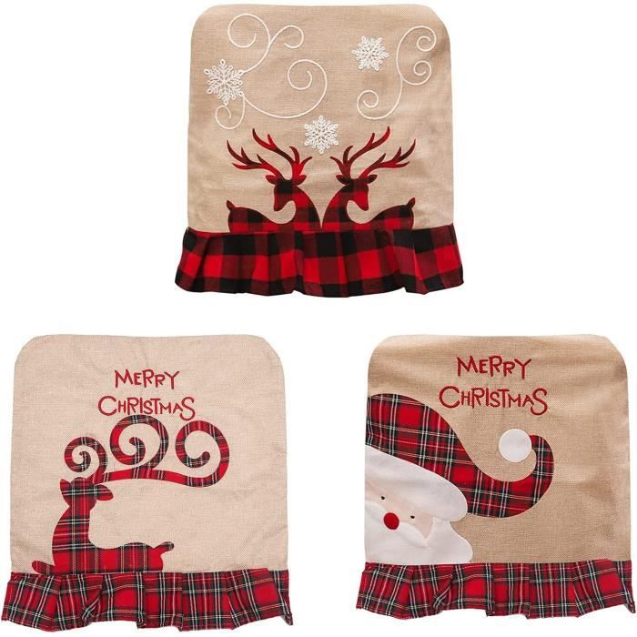 Housses De Chaise De Noël - Lot De 6, Polyester Doux, Décoration Festive Pour Salle à Manger (50x60cm)