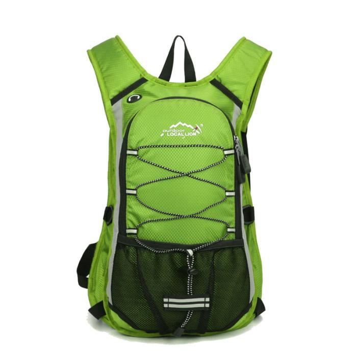 Sac à Dos Vélo 15L – Léger, Respirant, Avec Housse Pluie, Pour Rando Et Camping (vert Clair)
