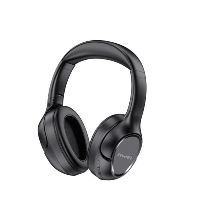 Casque Bluetooth - AWEI - A770BL - Noir - Autonomie 100h - Sur-oreille - 40mm