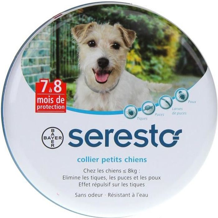 seresto collier anti puce et tiques pour chiens.