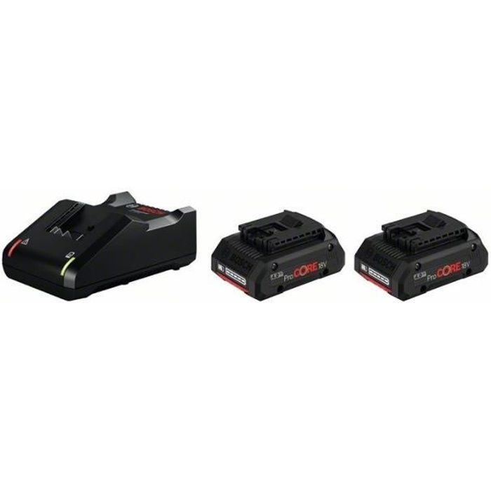 Pack de 2 batteries 18V ProCORE 4Ah + chargeur rapide - BOSCH - 1600A01BA3