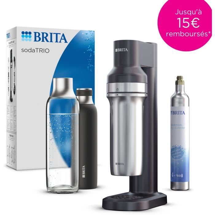Machine à soda BRITA SodaTRIO 1 Bouteille et 1 Cylindre de CO2 inclus