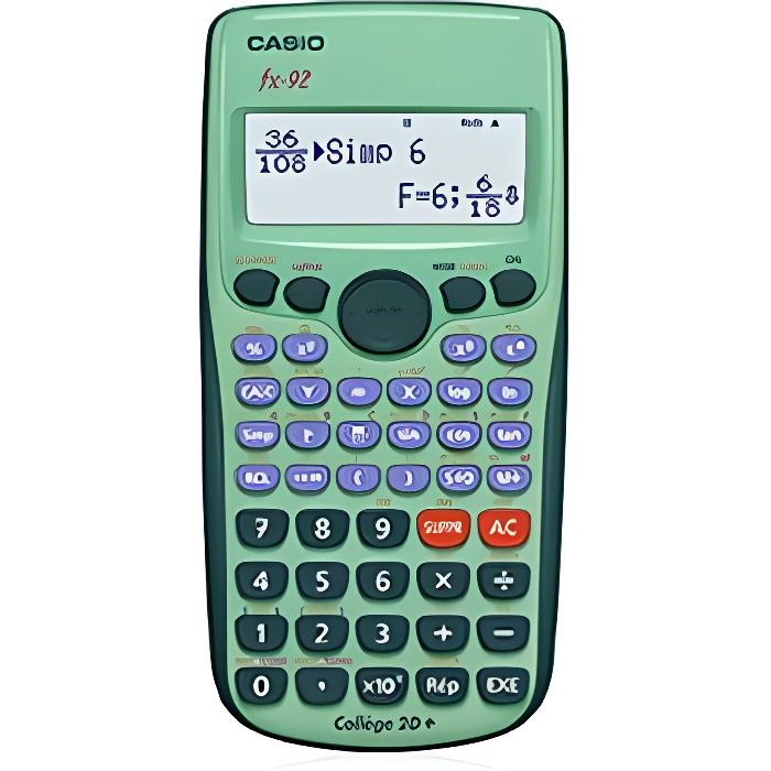 Casio FX92 COLLEGE 2D+, Poche, Calculatrice scientifique, 10 chiffres, 5  lignes, Batterie-Pile, Vert - Cdiscount Beaux-Arts et Loisirs créatifs