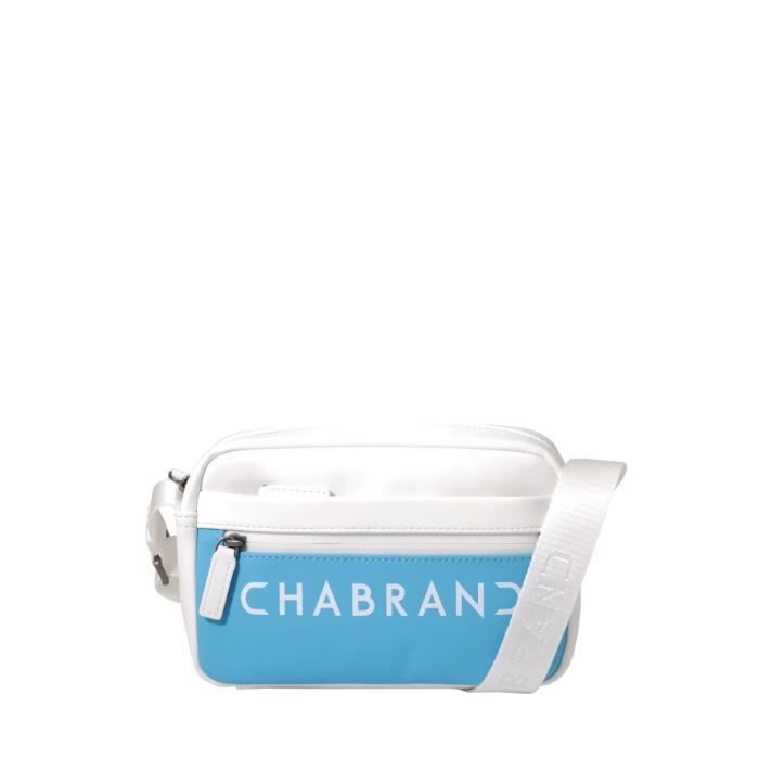 Mini sacoche blanche et bleu en synthétique touché peau de pêche 17242827 Blanc et Bleu