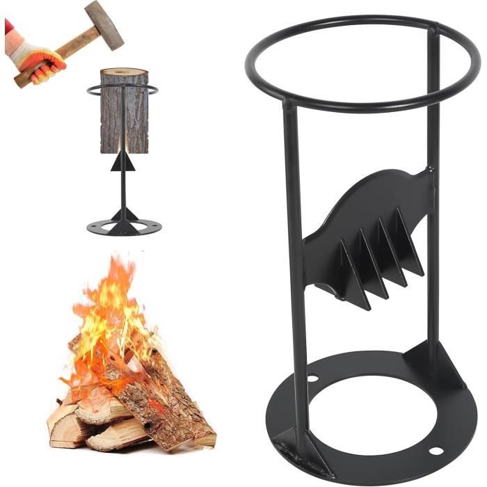 Fendeur De Bois Manuel En X - Acier Carbone 24,5x21x37 Cm - Pour Bois D'allumage Cheminée, Feu De Camp, Barbecue