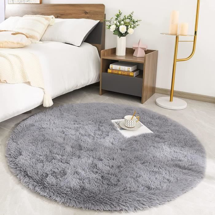 Tapis Shaggy Gris Clair 160x230 Cm – Salon, Chambre – Poils Longs