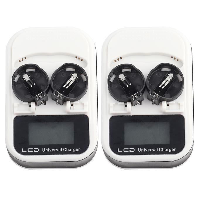 Chargeur de pile bouton 2 pièces chargeur écran LCD Rechargeable pour LIR2016 LIR2025 LIR2032 bouton batterie au Lithium
