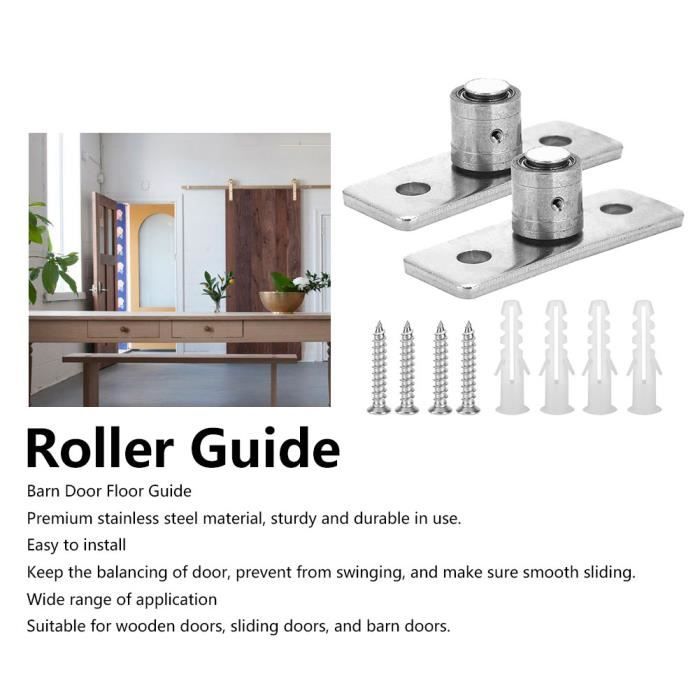 Guide Inférieur Pour Porte De Grange Coulissante - En Acier Carbone, Réglable - Installation Facile, Glissement Fluide Et Silencieux - Remplacement De Quincaillerie De Porte